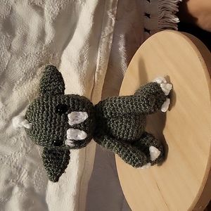 Handmade crochet chupacabra